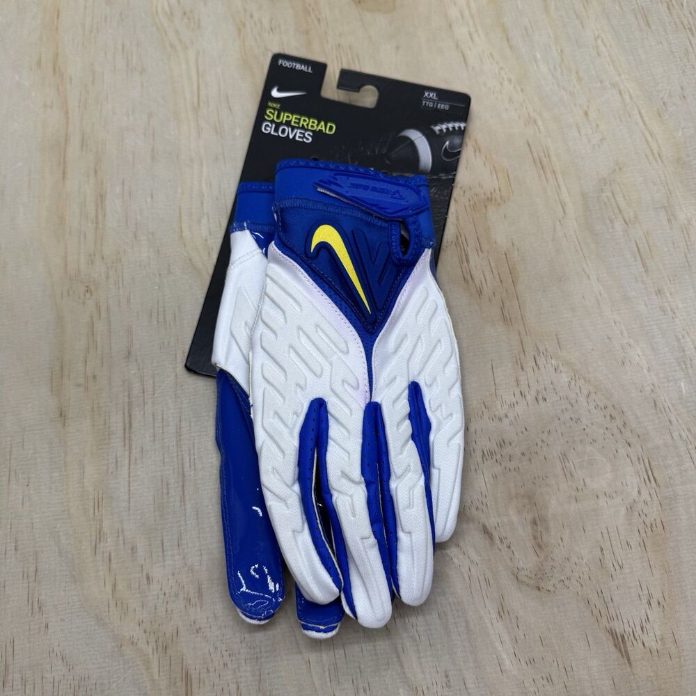 NEW Aaron Donald LA Rams Nike PE Superbad Football Gloves Blue Size 2XL
